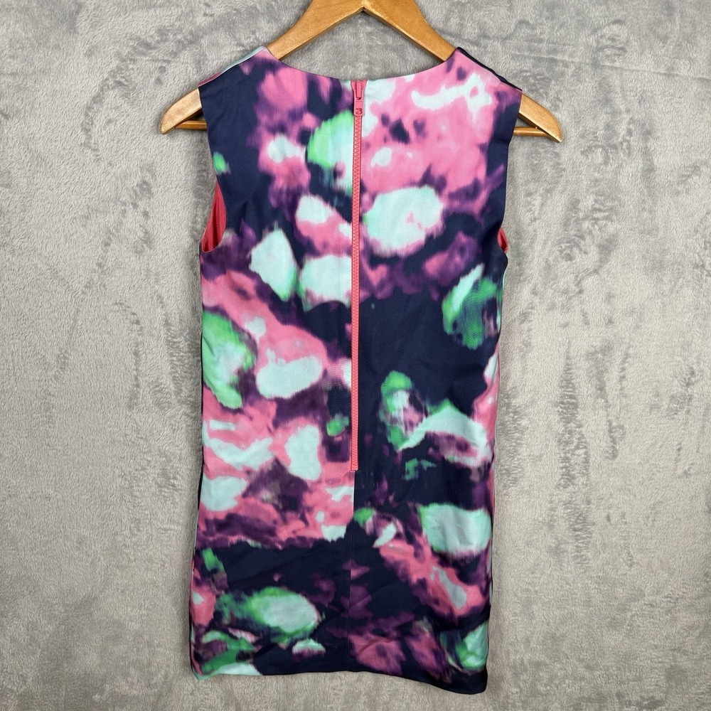Kate Spade Shift Dress Pink Watercolor Print-V Neck-Sleeveless 2 Designer Preppy - Picture 3 of 7